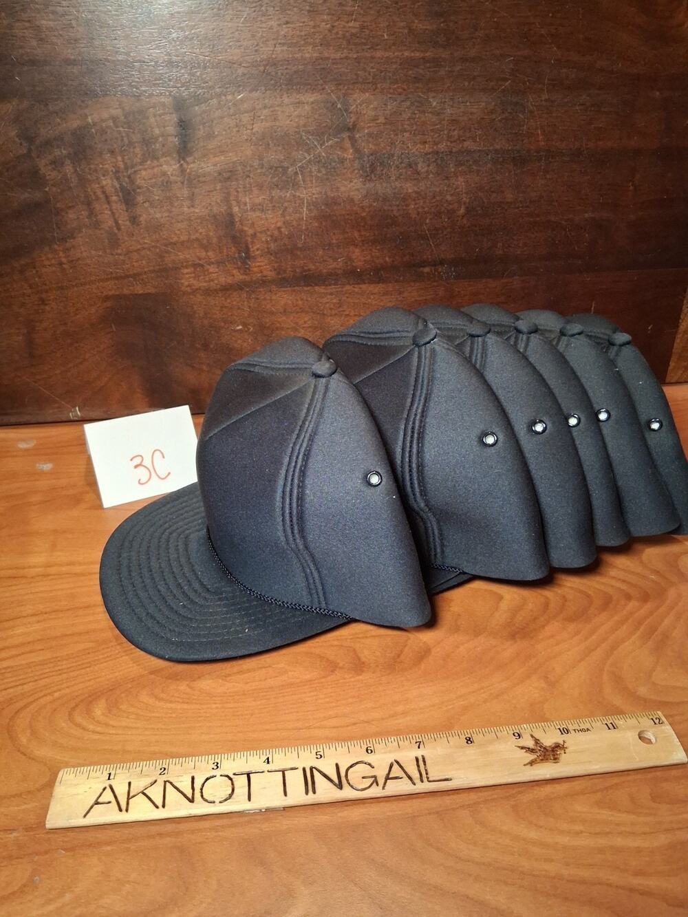 3C Lot of 6 Vintage NOS Roper Snackback Hats Black San Sun One Size Fits All